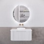 London Matte White Round LED Shaving Cabinet 800 * 800